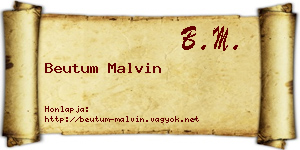 Beutum Malvin névjegykártya